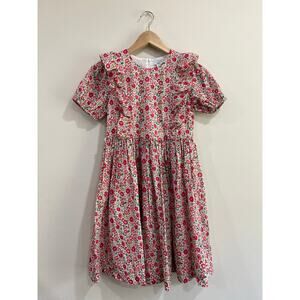 J.Crew Girl's Liberty Floral Cotton Dress Cottagecore Pink Size 12 NWT